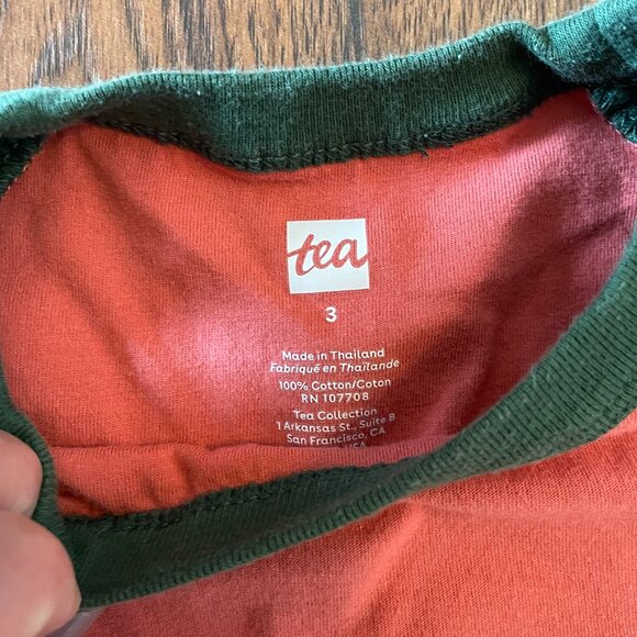 Tea Collection Long Sleeve Colorblock Tee, Size 3 - Picture 5 of 5